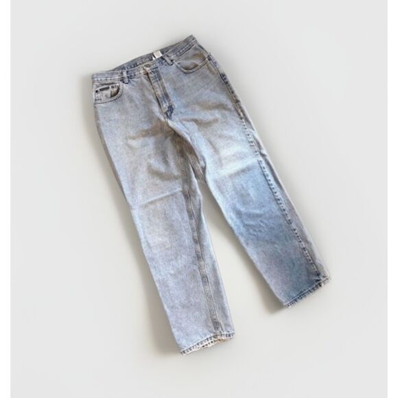 90s Vintage Calvin Klein CK Jeans Men’s 34 Straight Leg Light Wash Distressed - Picture 2 of 16